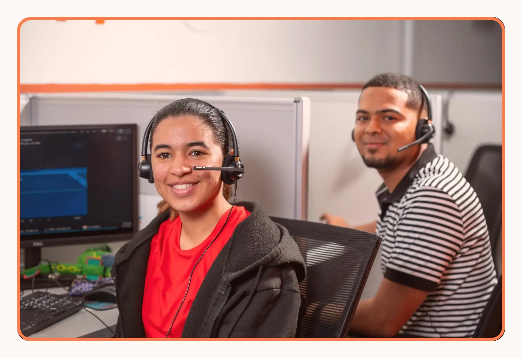 VoiceTeam agents at their workstations