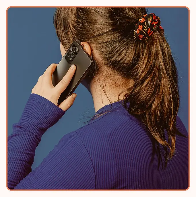 A customer on a phone call