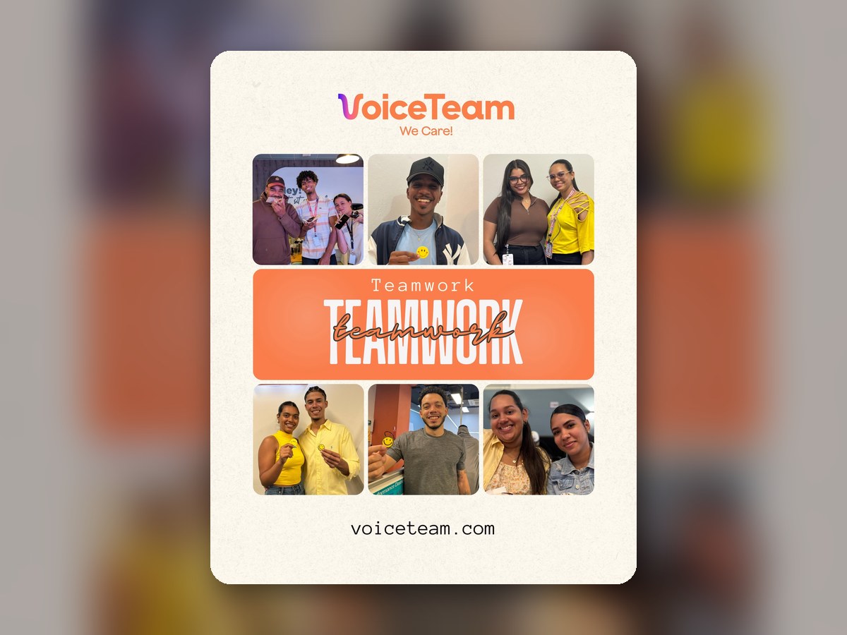 VoiceTeam Teamwork post with photos of VoiceTeam team members